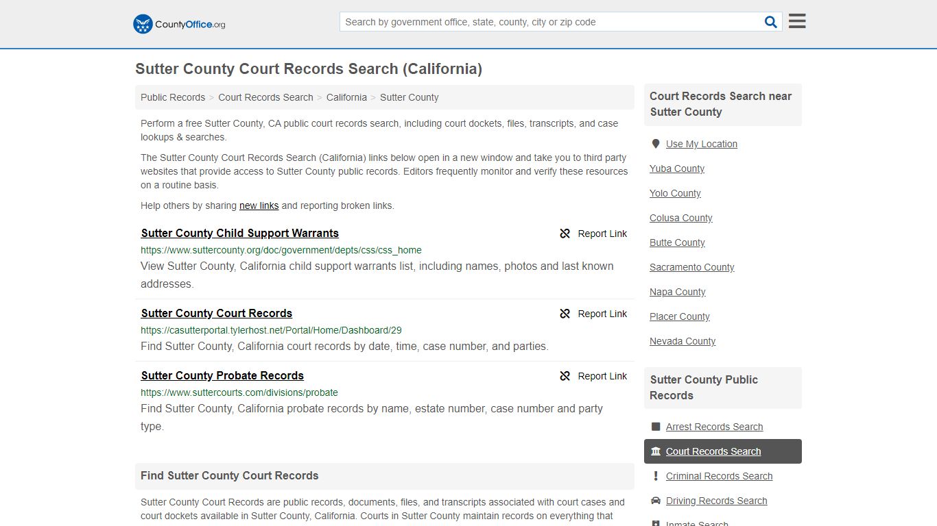 Court Records Search - Sutter County, CA (Adoptions ...